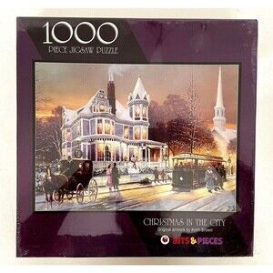 Bits and Pieces Puzzle "Christmas In The City" 1000 Pieces Brand New Sealed!